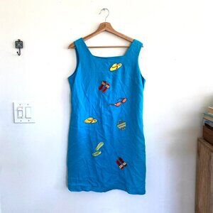 CITI DRESS BLUE SUMMER RETRO MINI DRESS SIZE 10
